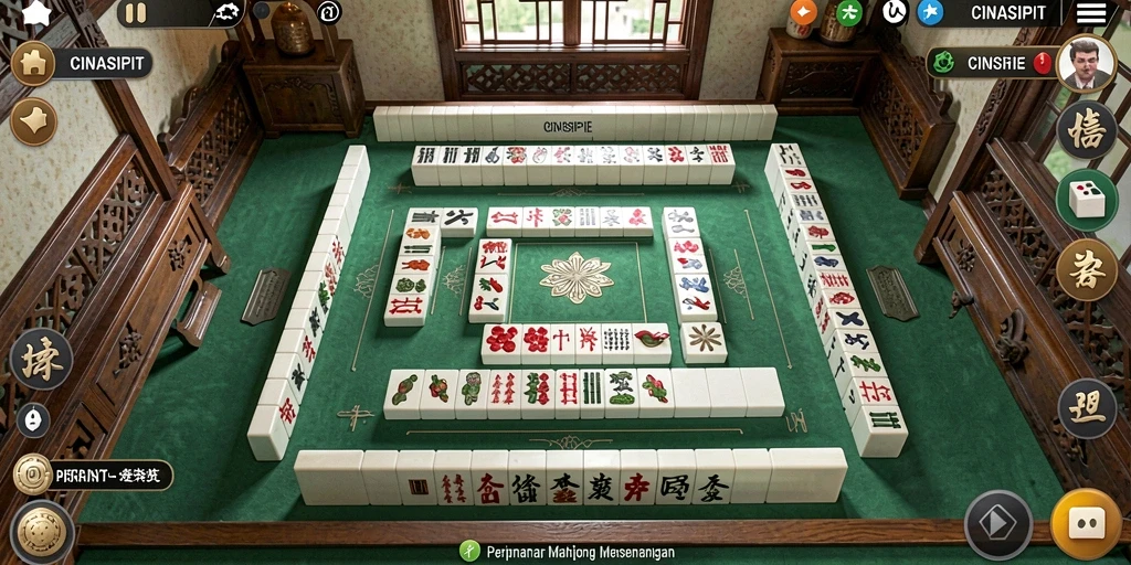 Screenshot gameplay Mahjong CINASIPIT yang menarik dan menantang.