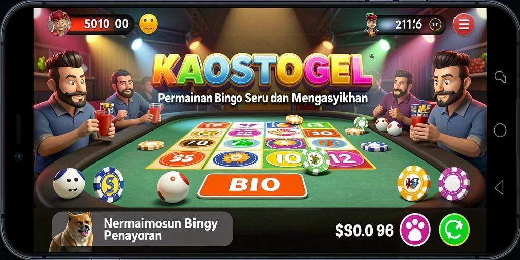 Tampilan gameplay Bingo KAOSTOGEL yang seru dan interaktif.