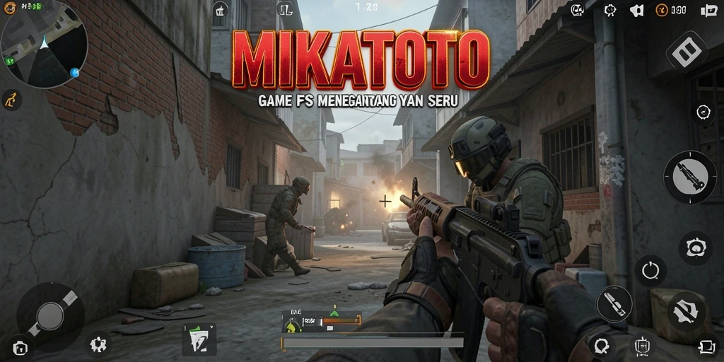 Gameplay seru MIKATOTO dengan aksi tembak-menembak yang intens.