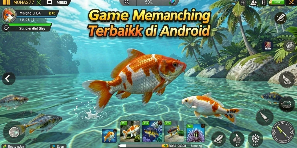 Tampilan gameplay menarik dalam MONAS77 dengan aksi memancing yang seru.