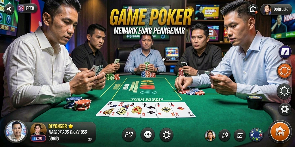 Tangkapan layar gameplay PP7 menunjukkan suasana poker yang mendebarkan.
