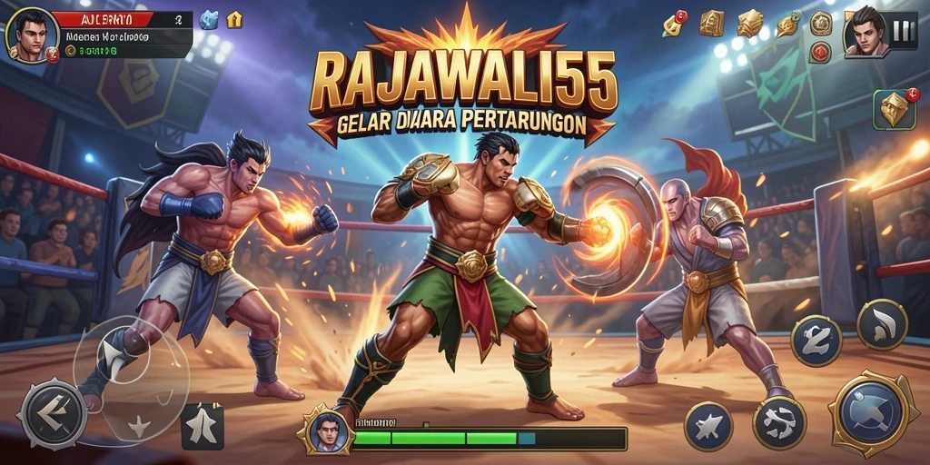 Tangkapan layar seru dari gameplay pertarungan RAJAWALI55.