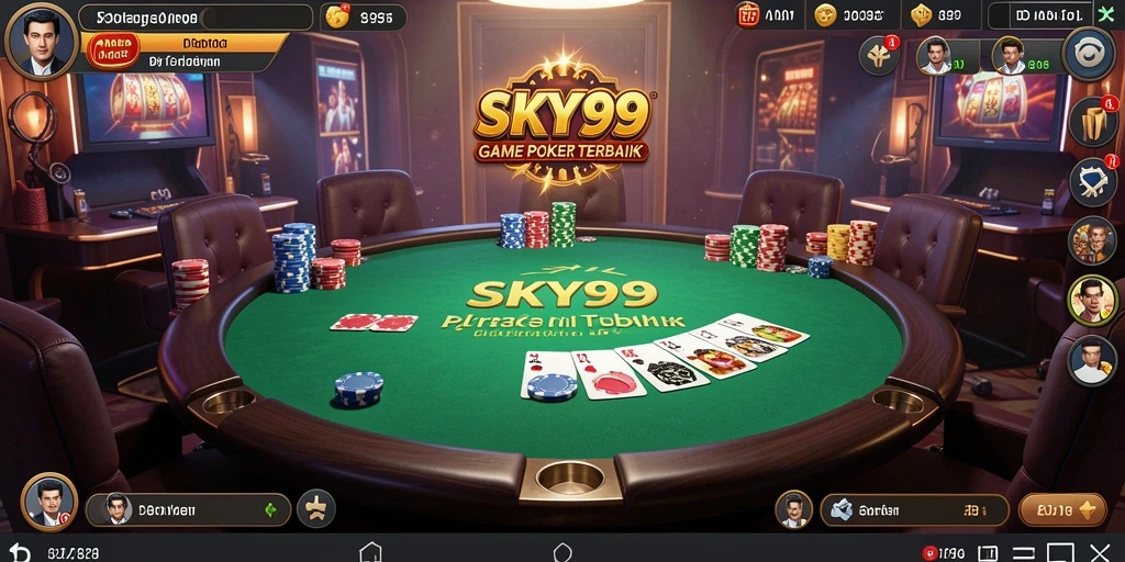 Tampilan gameplay poker yang memukau dan mendebarkan.
