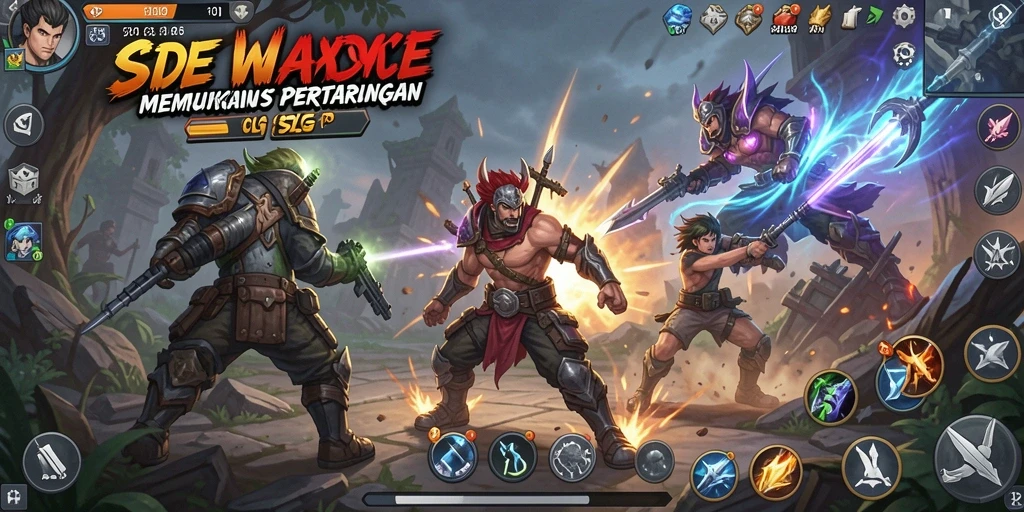 Menggambarkan aksi strategis yang mendebarkan di dalam game SLG