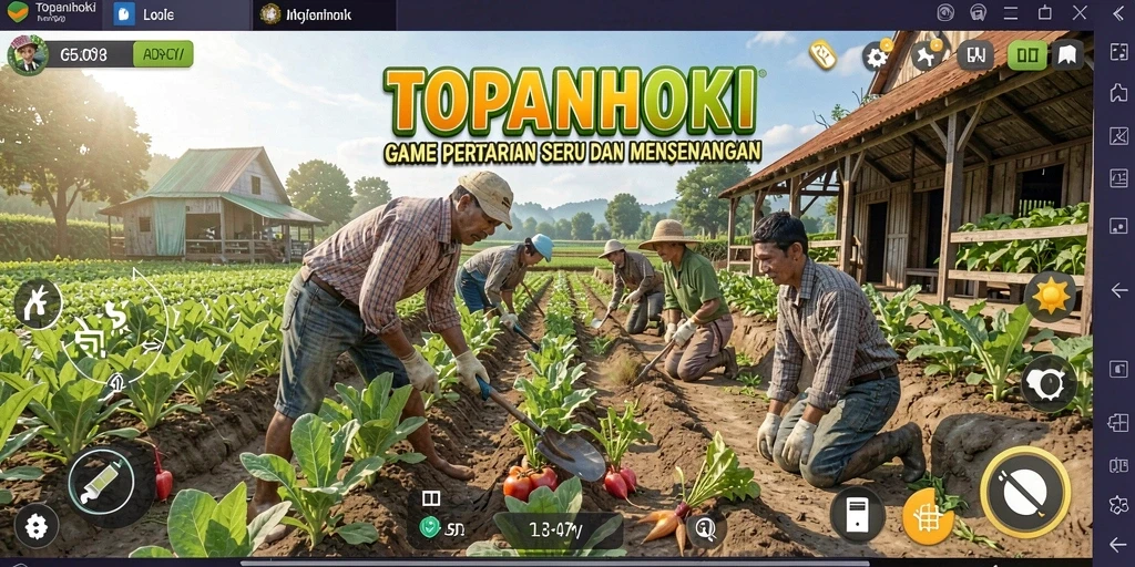 Gameplay seru di TOPANHOKI dengan aktivitas bertani.